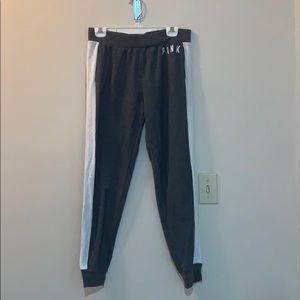 Pink brand grey joggers